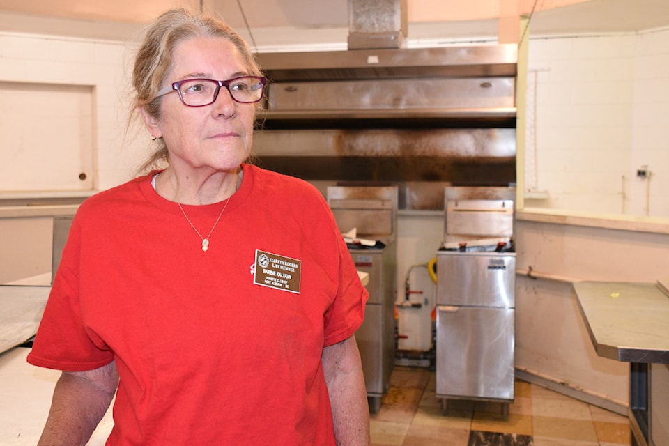 Barbie Kalugin stands in the Kinette Food Booth kitchen, where during the Alberni District Fall Fair up to 30 people would be cooking for the thousands of customers attending the fair. (SUSIE QUINN/ Alberni Valley News)