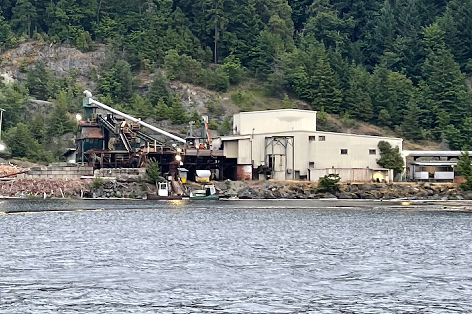 The Coulson Mill, pictured June 20 2025 from the Alberni Inlet, has been sold to Fraserview of Surrey. The company purchased it from the San Group Inc. bankruptcy sale. (SUSIE QUINN/ Alberni Valley News)