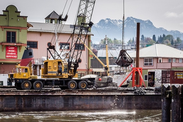 Dredging for the Lady Rose Marine Services expansion, Sunday, April 17, 2016