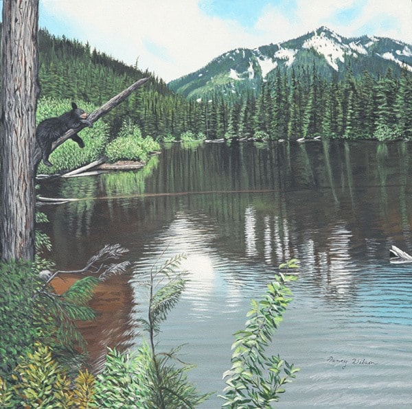 Father and Son Lake, acrylic, by Nancy Wilson