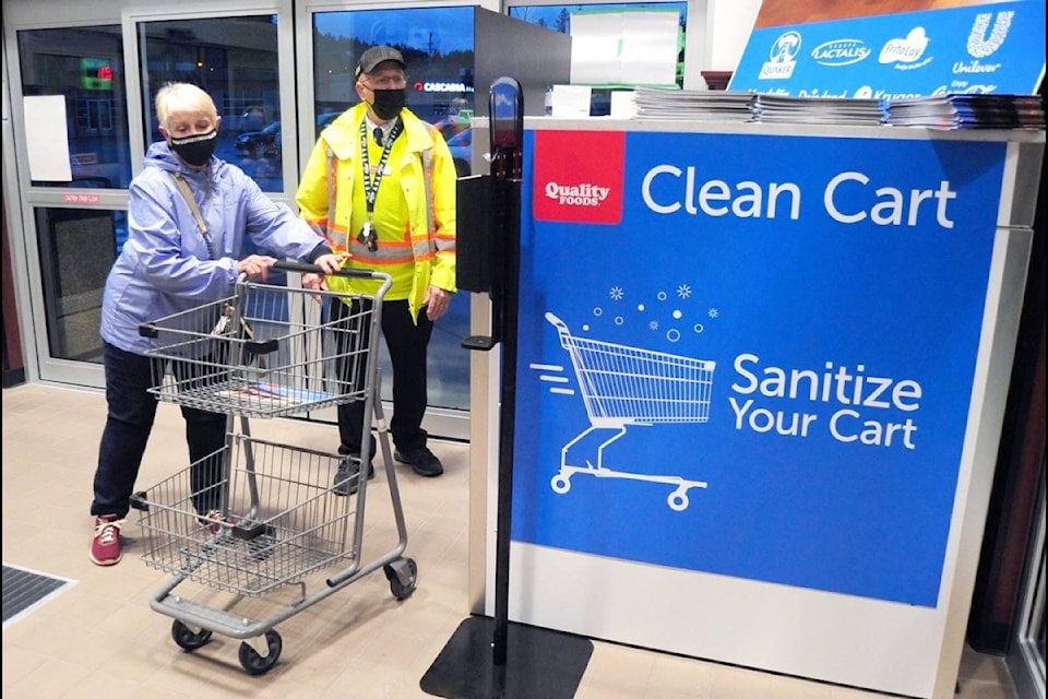 The new Clean Cart technology makes sure carts are well-sanitized for customer use. (Michael Briones photo)