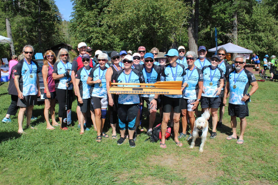 The Mid Island Masters were the first place overall winners. They pose here with the trophy that will have their team name engraved on it. (SONJA DRINKWATER / SPECIAL TO THE NEWS)