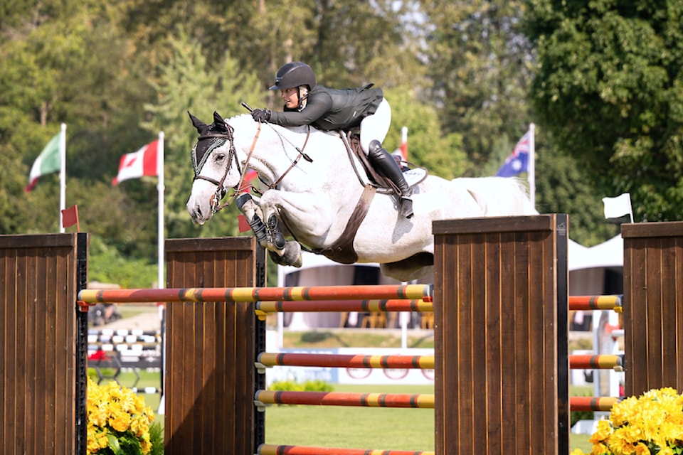 Ayla Martinoff rode Calloway to victory in their first international win in the CSI three-star JustWorld International Winning Round at tbird.