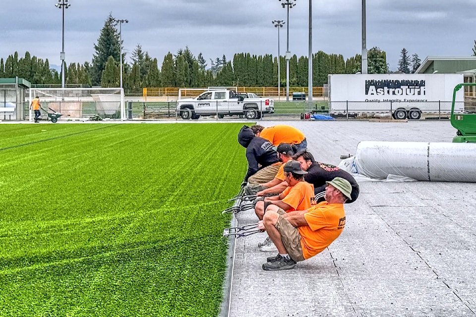 Aldergrove Athletic Park is getting new synthetic turf replacements this month. 
