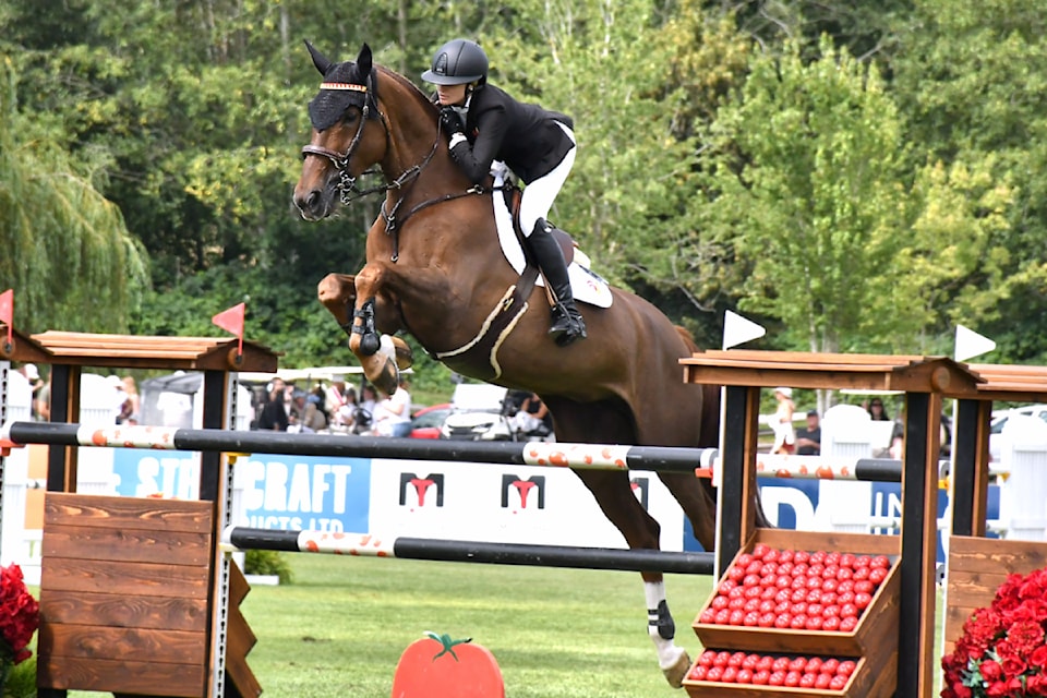 Tiffany Foster and Electrique placed second in the FEI three-star Steel-Craft Doors Grand Prix on Sunday, Aug. 11. 
