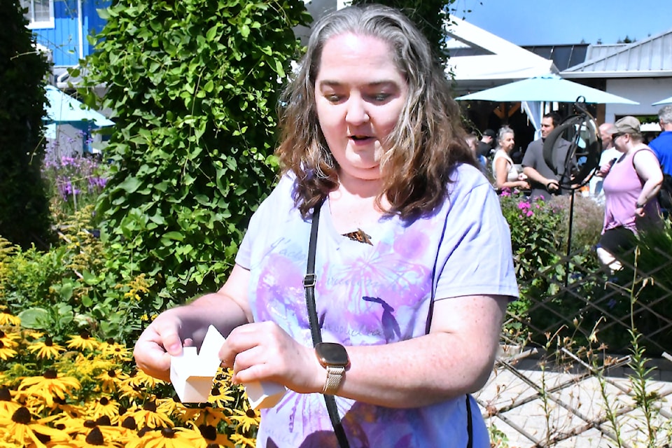 Aldergrove resident Laura Hunt released two butterflies at the annual butterfly release, one for her late father Harry Hunt, former Aldergrove Star photographer. 