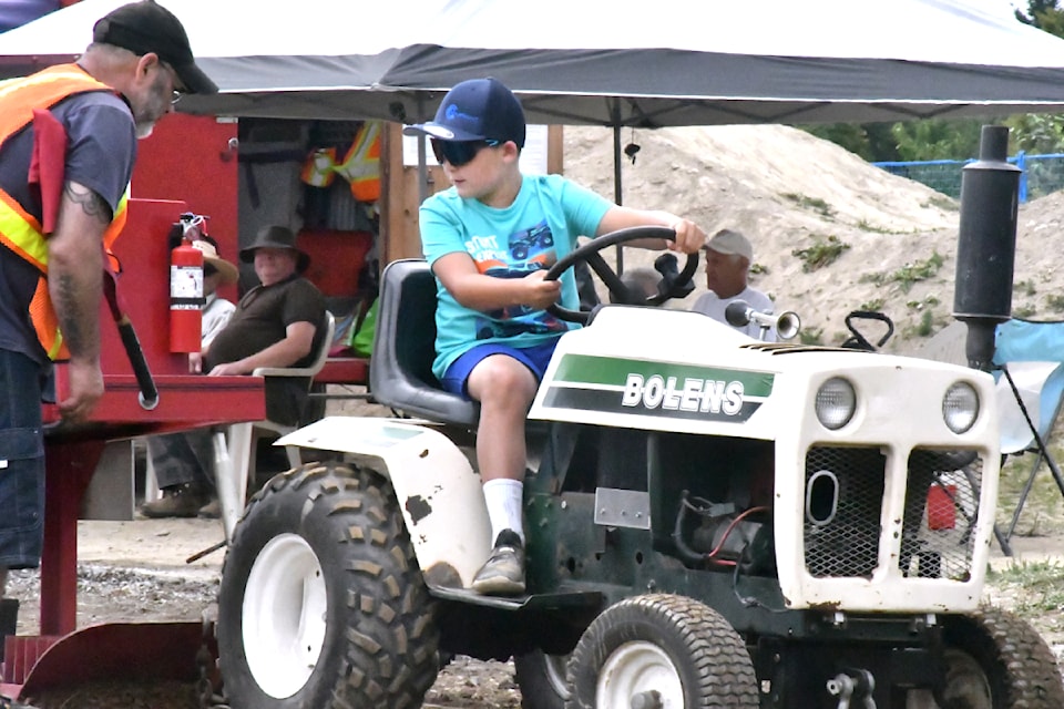 Scott, 10, competed in the tractor pull at the Aldergrove Fair. 