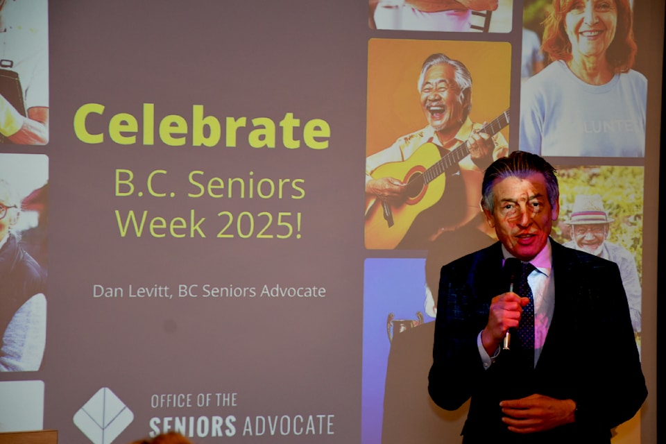 Dan Leavitt, B.C.'s seniors advocate, gave a presentation in Aldergrove on Friday, May 30, 2025. 