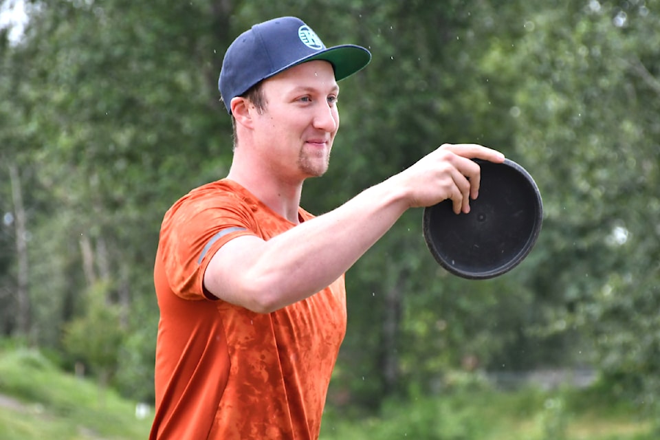 Joshua Kiist came from Calgary, Alberta, for the BC Open disc golf competition in the Township of 91ԭ. (Kyler Emerson/Aldergrove Star)