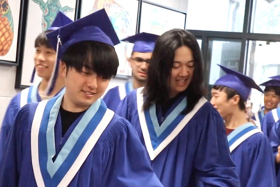 Aldergrove graduates visited their old elementary school as part of the 91ԭ School District's tradition of Grad Walks. (91ԭ School District screengrab)