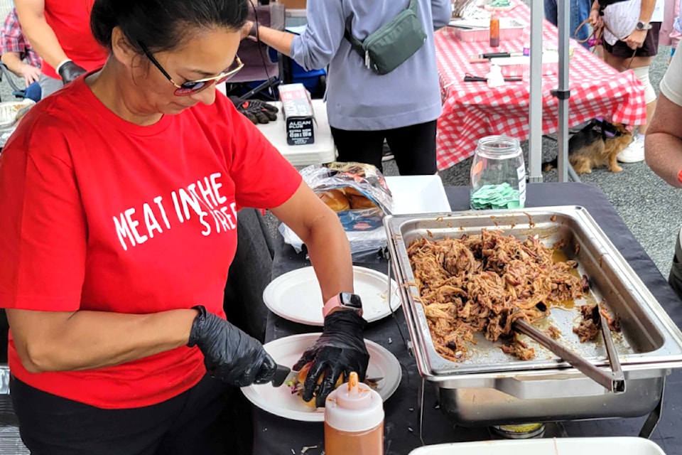Four professional barbecue pitmasters competed at the 2nd annual Meat in the Street fundraiser in Aldergrove on Saturday, June 22. 
