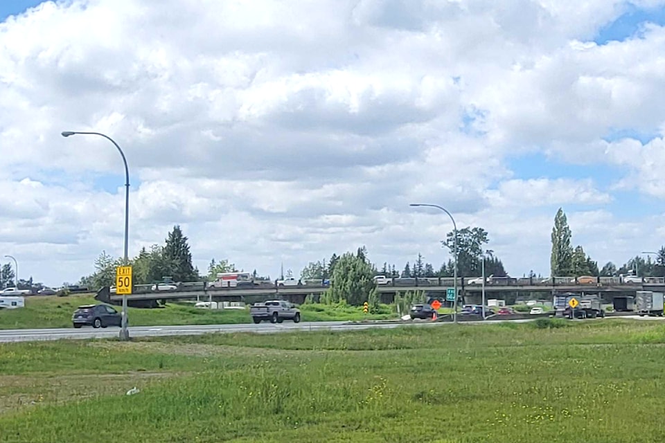Construction to widen Highway 1 through 91ԭ began on Monday, June 24, and includes an upgrade to the 232 Street overpass. (Kyler Emerson/Aldergrove Star)