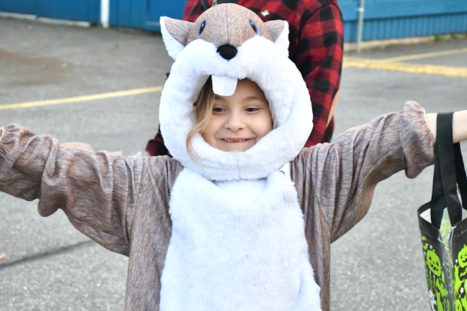 Abi, 7, dressed as a squirrel for Halloween at the Aldergrove legion on Thursday, Oct. 31. (Kyler Emerson/Aldergrove Star)