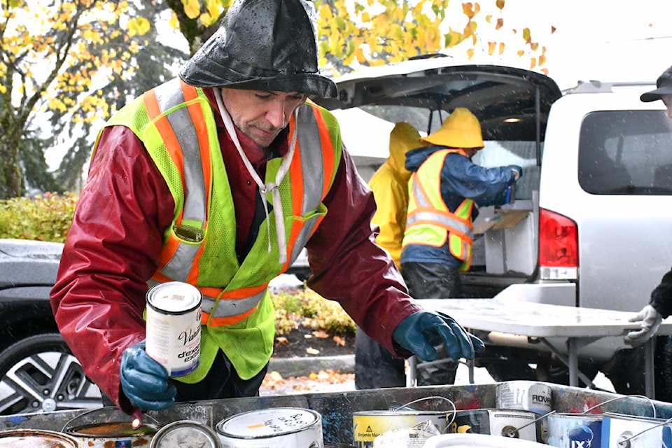 More than 1,000 vehicles drove through the Lanlgey Township's 24th annual hazardous waste collection event on Oct. 19 and 20. (Kyler Emerson/Aldergrove Star)