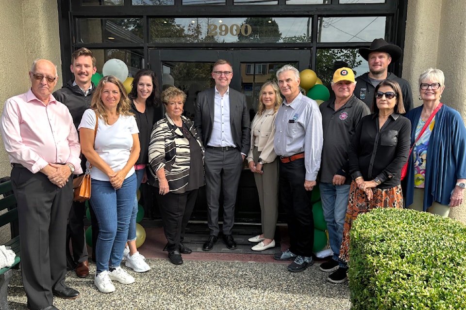 Township of 91ԭ Mayor Eric Woodward, along with Township councillors, 91ԭ Meals on Wheels board members, staff and volunteers, and community members gathered to celebrate LMOW assuming ownership of the Aldergrove Community Station House on Sept. 24. (Township photo/Special to The Star)