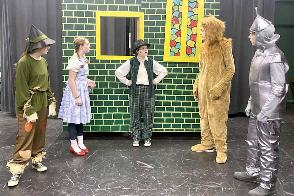 D.W. Poppy Secondary students practice for the upcoming 'The Wizard of Oz' production. (Special to The Star)