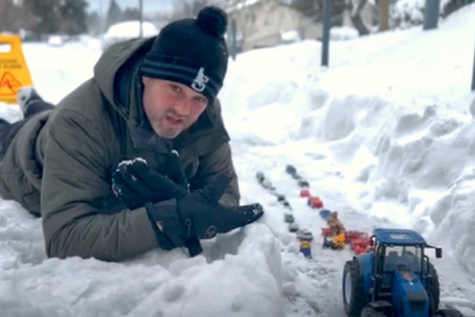 Shortreed Community Elementary principal Chris Wejr posted another snow day video for his school on Monday, Feb. 3. (Screengrab)