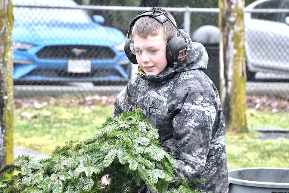 The PAC at DW Poppy Secondary held its annual tree chipping fundraiser on Saturday, Jan. 4. (Kyler Emerson/Aldergrove Star)