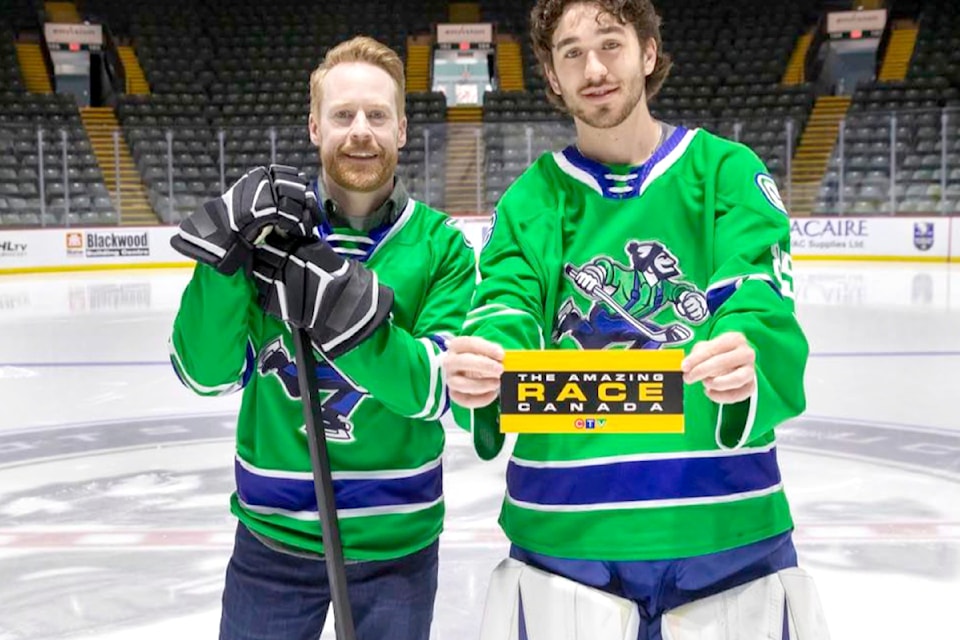 Host of a national adventure show, Jon Montgomery, visited Abbotsford Canucks player Ty Young in an upcoming episode of 'Amazing Race Canada.' 