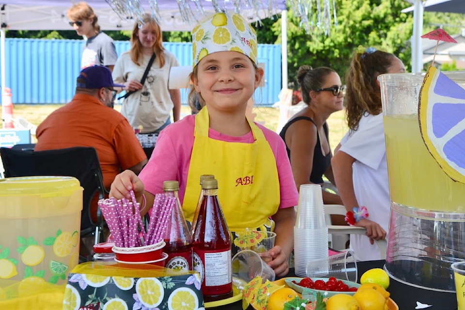 Abi, 8, won a branding award at the Little Lemonade Legends competition for her Shirley Temple lemonade, which she said was inspired by her mom. 