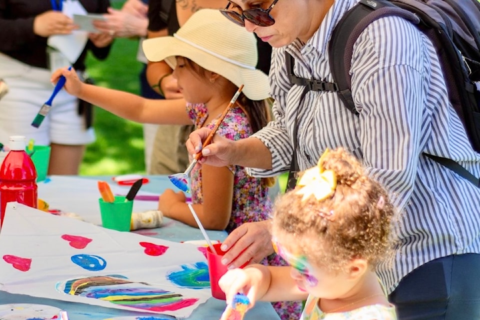 Children painting at arts fair