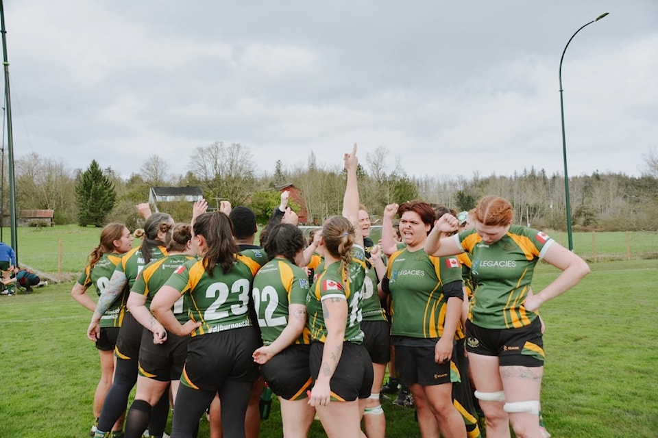 Rugby players in action