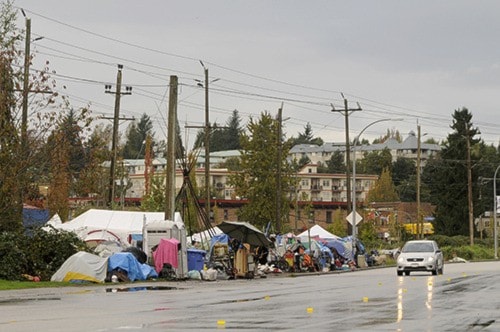 Homeless advocates say a camp on Gladys Avenue is becoming dangerously crowded.