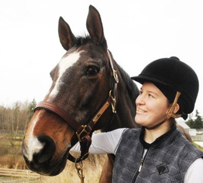 Natasha Jones 2011-02-15
Stephanie Ross with Wiese, her dressage horse.