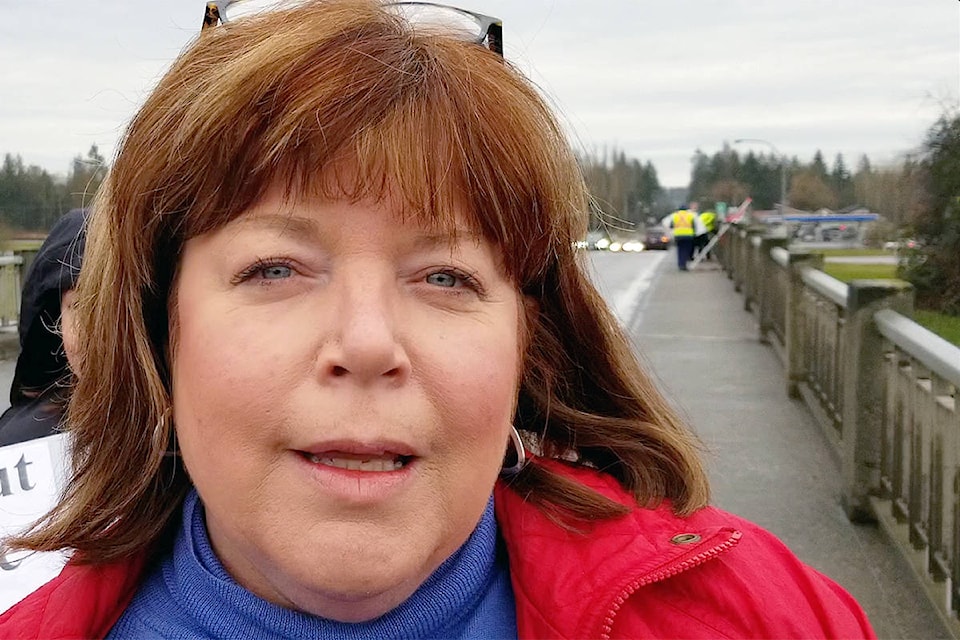 Kari Simpson, seen at a protest over immigration laws. (91ԭ Advance Times files)