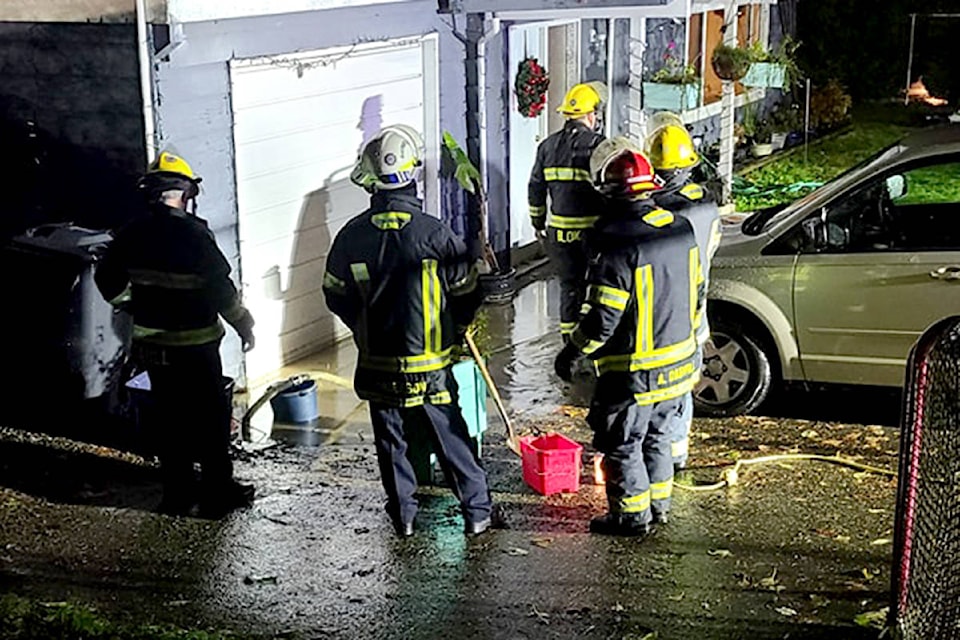 Fire crews dealt with a flooding home in Aldergrove last Tuesday night. (Liane Bisaillon/Special to The Star)