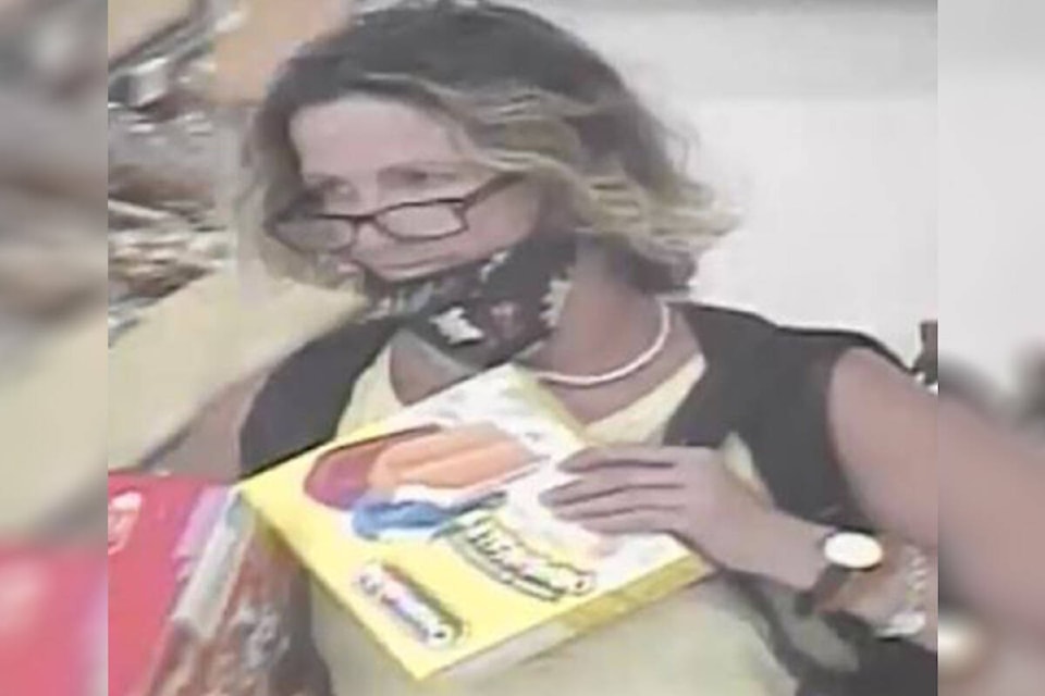 Police allege the pictured female stole over $200 in product from Superstore on July 27, 2021. (Langley RCMP)