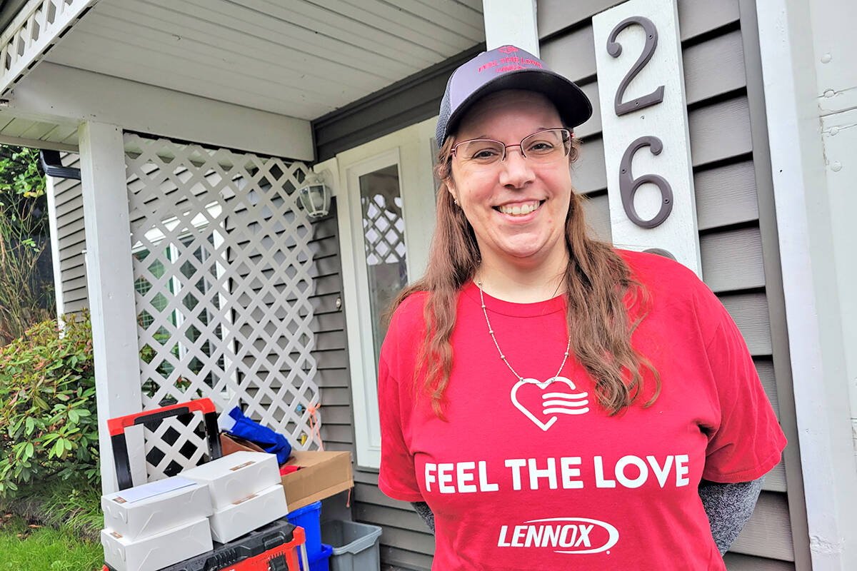 A delighted Chelsea said without the Feel The Love initiative, it would have cost as much as $8,000 to replace their furnace, money her family didnt have. (Dan Ferguson/Langley Advance Times)