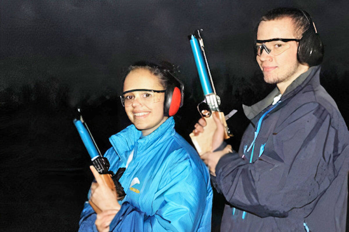 Kathleen Auton and Colton Muench, members of the Langley Rod and Gun Club, competed in the 2011 Canada Winter Games. (Langley Advance Times file)