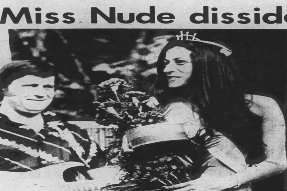 The 1974 winner of Miss Nude Pacific Northwest, Patty Anne Knight (Alder Grove Heritage Society/Langley Advance July 25, 1974).