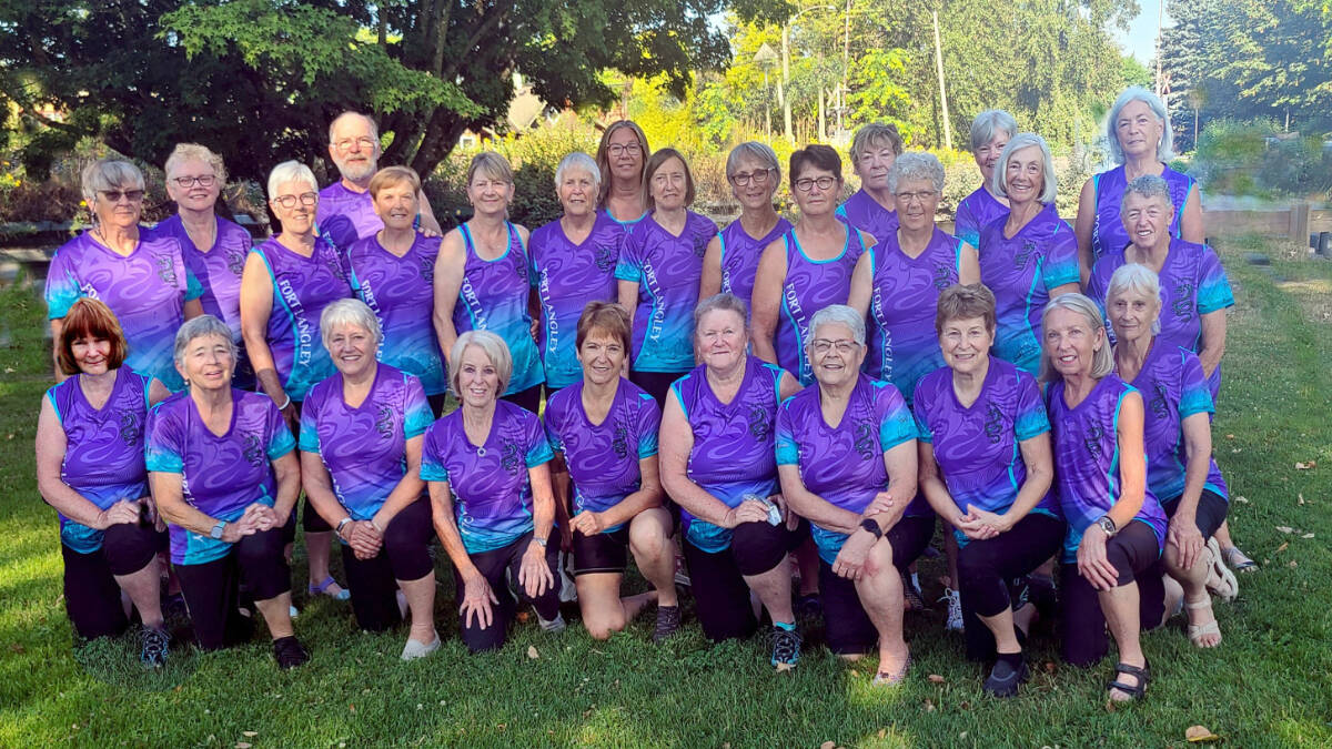 Team DFyance from the Fort Langley Canoe Club will be competing in the new dragon boat division for 69 and up competitors at the 2022 Canadian Dragon Boat Championships at Parc Jean Drapeau in Montreal from Aug. 18 – 21. (Special to Langley Advance Times)