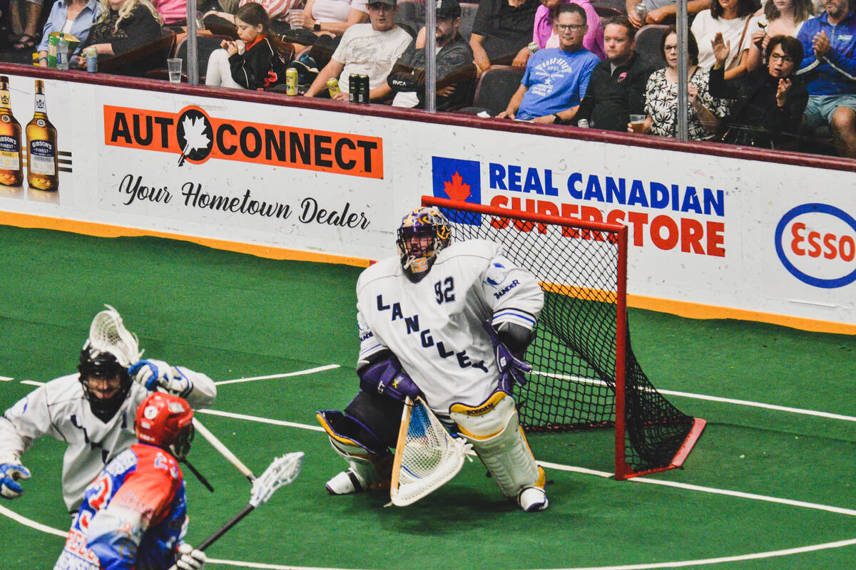 Langley Thunder scored six times on their first dozen shots on the way to a 16-11 win in the best-of-seven Mann Cup opener over the Peterborough Lakers at the Peterborough Memorial Centre on Friday night, Sept. 9. (Gary Ahuja/Langley Thunder) (Gary Ahuja/Langley Thunder)