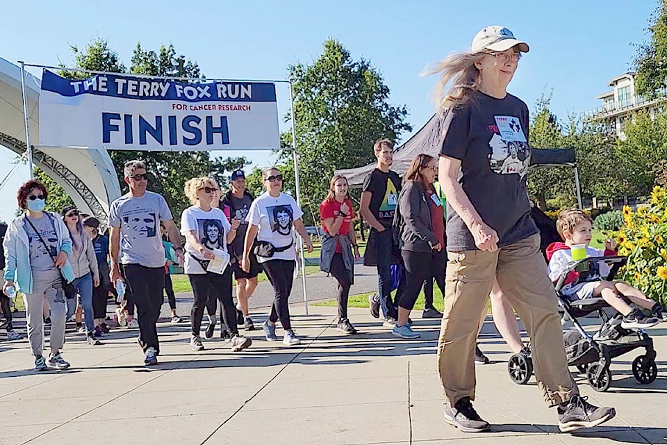 The Langley City Terry Fox run on Sunday, Sept. 18, actually beat its $5,000 target, raising close to $20,000. It was the first in-person version of the annual fundraiser for cancer research since the pandemic. (Dan Ferguson/Langley Advance Times)
