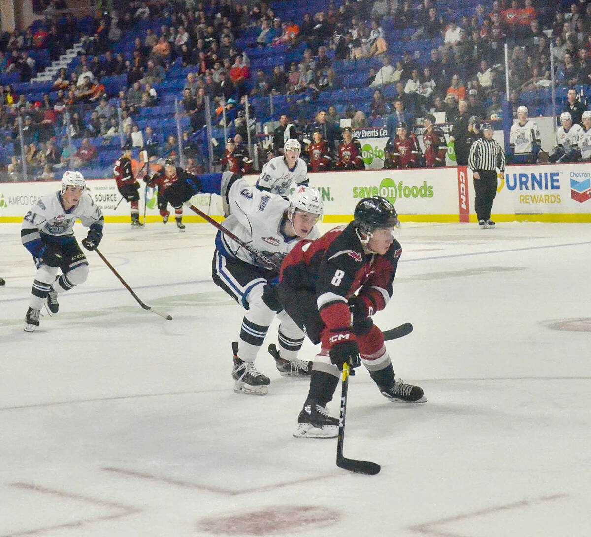 Ty Thorpe took first star honours as the Vancouver Giants recorded their first win of the season, a 4-1 home ice victory over Victoria on Friday, Sept. 30 at the Langley Events Centre. (Gary Ahuja/Special to Langley Advance Times)