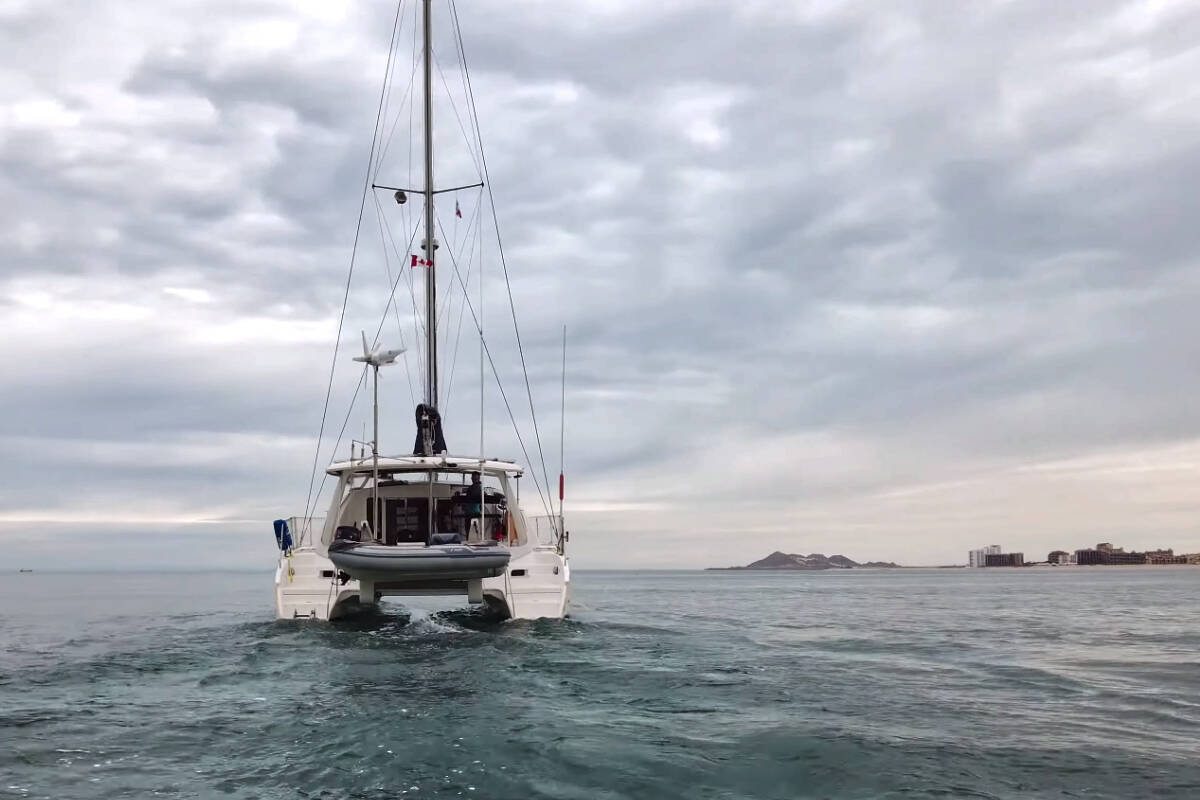 After two years of sailing, Langleys Erin Easingwood and husband Stu are selling their catamaran and settling down on land. (www.skookumsailing.ca)