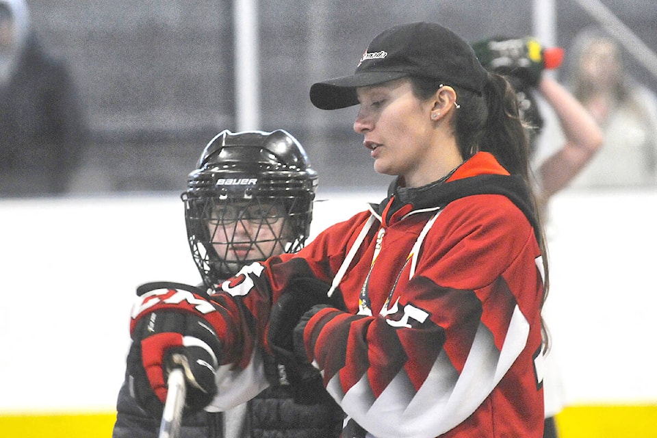 About 30 novice players turned out for a girls-only ball hockey tri-it event at the George Preston Sports Box on Saturday, Jan. 21, part of a campaign to get more girls into the game. (Dan Ferguson/Langley Advance Times)