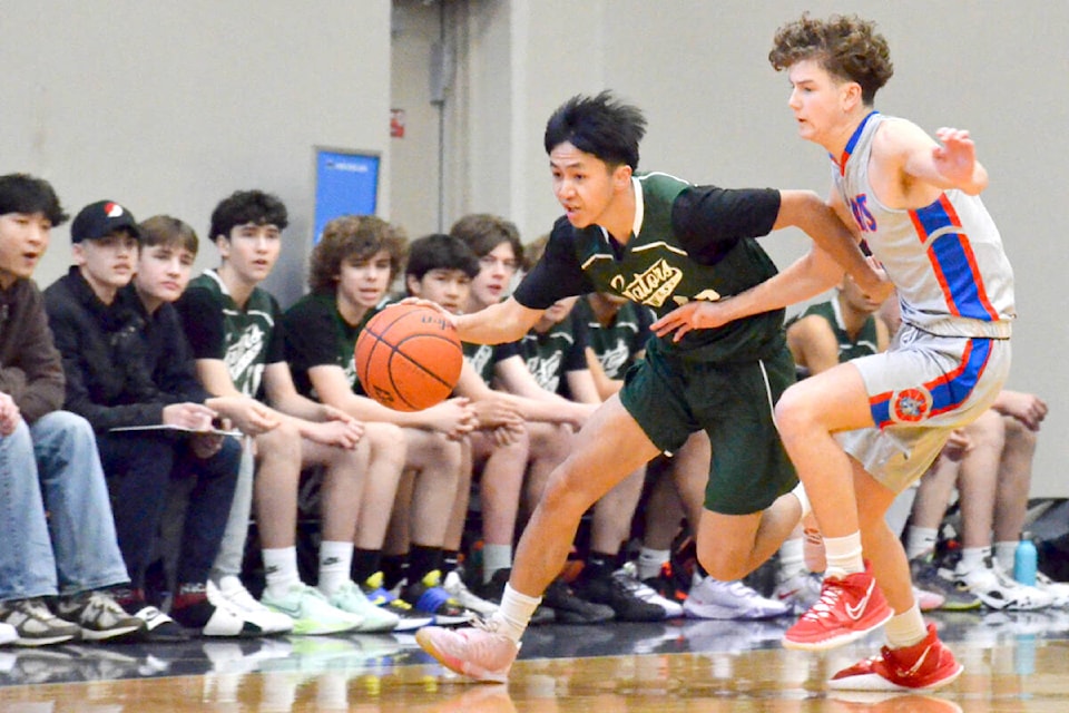 Langley District Basketball Championships were hosted at Langley Event Centre on Thursday, and in junior boys play Brookswood Bobcats won with 55 points over Walnut Grove Gators with 33. (Gary Ahuja, LEC/Special to Langley Advance Times)