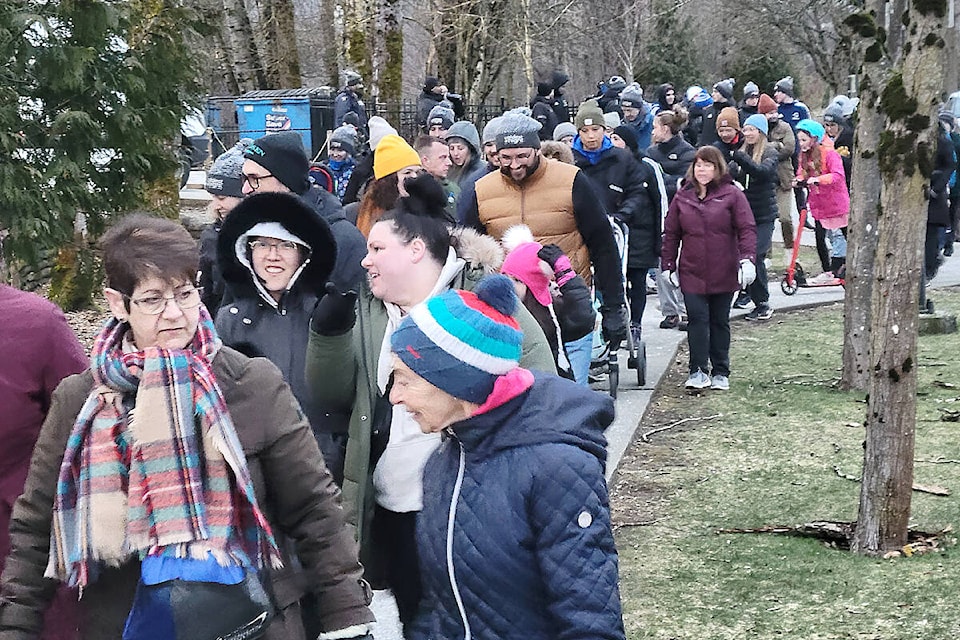 The first in-person Coldest Night Of The Year walk since 2020 drew 182 walkers, 22 teams and 28 volunteers in Langley on Saturday, Feb. 25. (Dan Ferguson/Langley Advance Times)