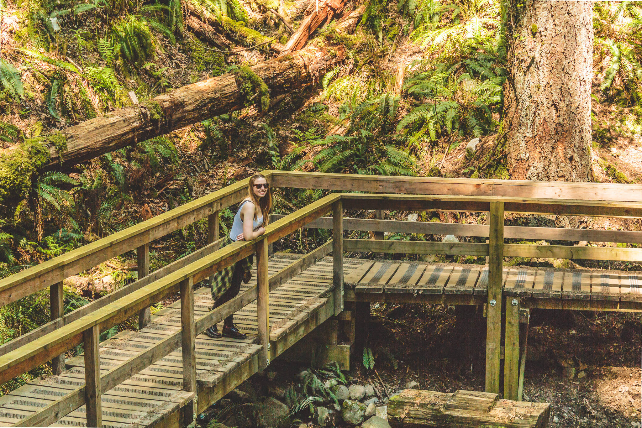 Photo of Girl at Baden Powell Trail near Quarry Rock at North Vancouver, BC, Canada