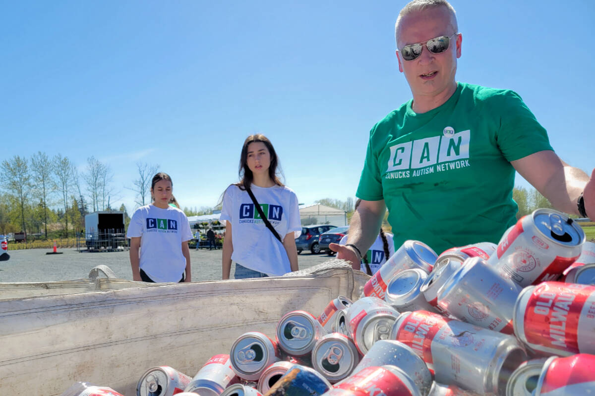 For the fifth annual bottle drive, the goal is to raise $10,000 through the bottle drive to donate to Canucks Autism Network. (Kyler Emerson/Langley Advance Times)