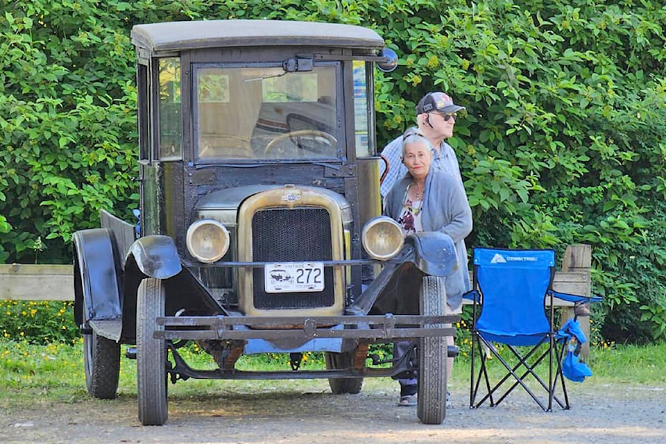 Fort Langley’s Model A Sunday event moved to a new home, the parking lot of the Fort Langley Lions Seniors Hall at 88th and Glover Road on Sunday, June 4. (Dan Ferguson/Langley Advance Times)