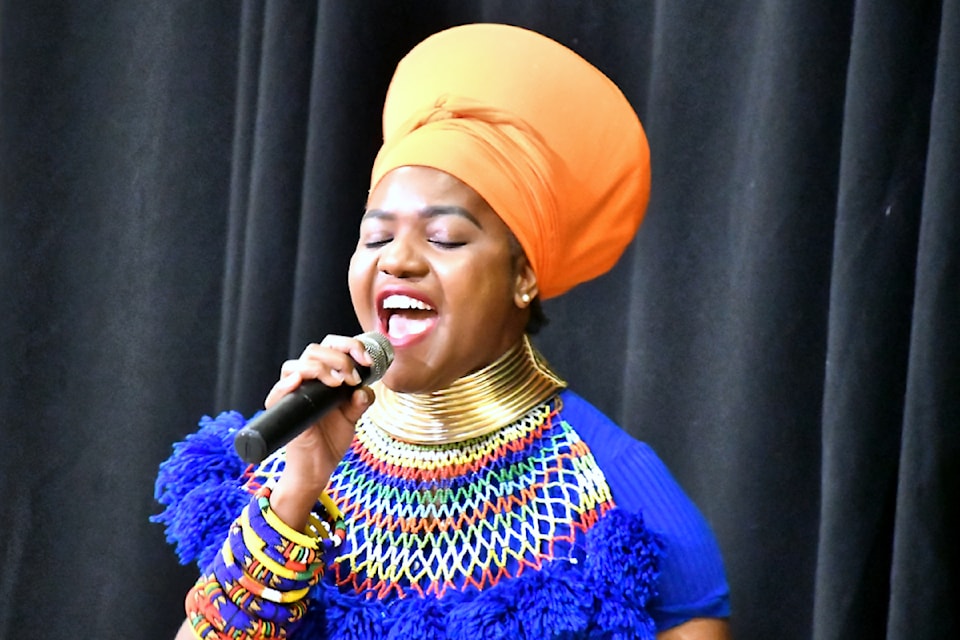 Nkwali performed on the first day of the LAC's Celebration of Culture series on Saturday, March 8. (Kyler Emerson/Aldergrove Star)