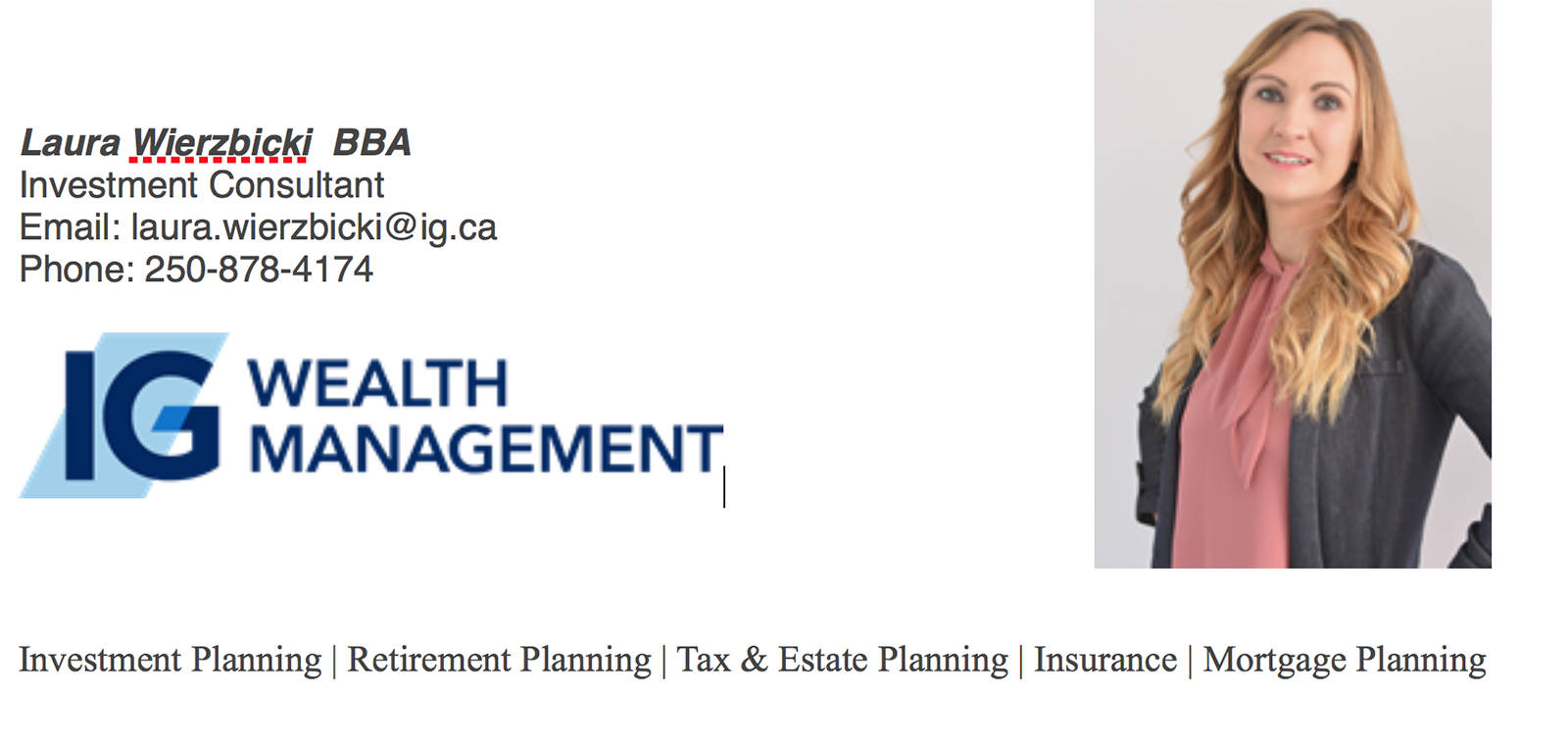 Laura Wierzbicki, IG Wealth Management