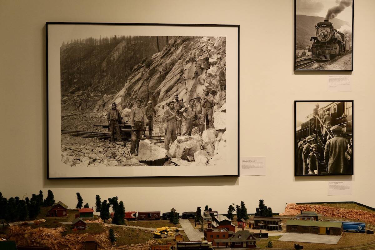 One of the many archival photos in the Back on Track exhibit shows a Procter-Kootenay Landing construction crew in the 1920s. Photo: Bill Metcalfe