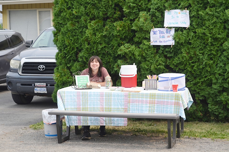 Michaela Aie set up a lemonade stand outside her Ashcroft home last week and raised more than $1,300 for residents of Venables Valley, which was devastated by the Shetland Creek wildfire.