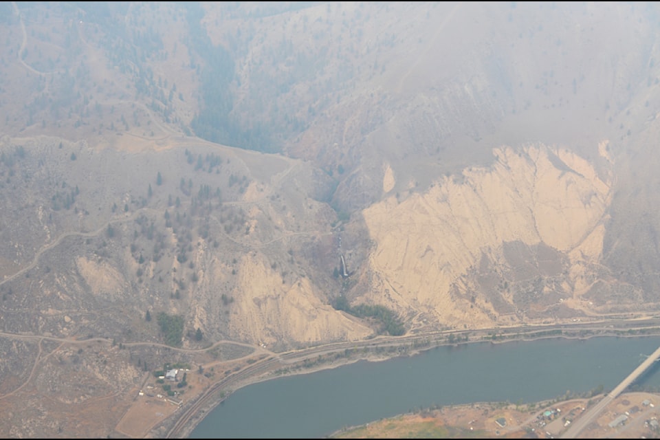 Three properties near Murray Falls (c) south of Spences Bridge have been placed on evacuation order, as the Shetland Creek wildfire is pushing down the Murray Creek drainage toward the falls.